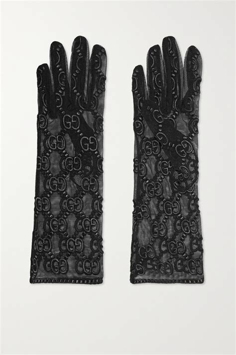 black lace gloves gucci|tulle gloves fashion gucci.